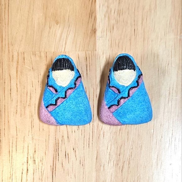 Handmade Clay Earrings - Picture 1 of 3
